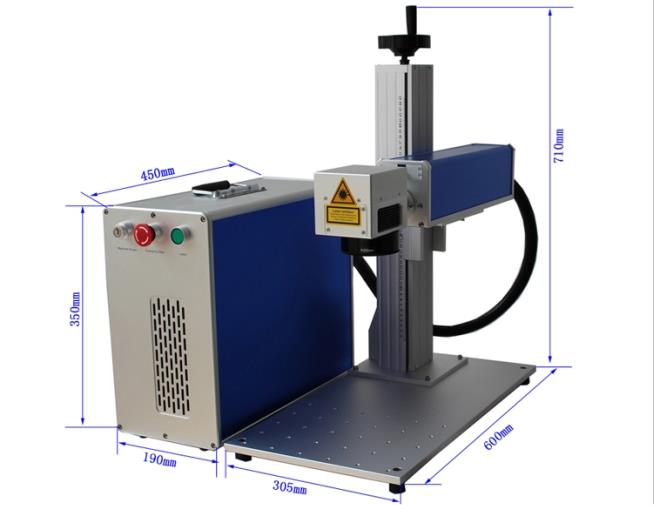 Machine de marquage laser fendue 30w pour machine de gravure sur métal dans l'industrie métallurgique